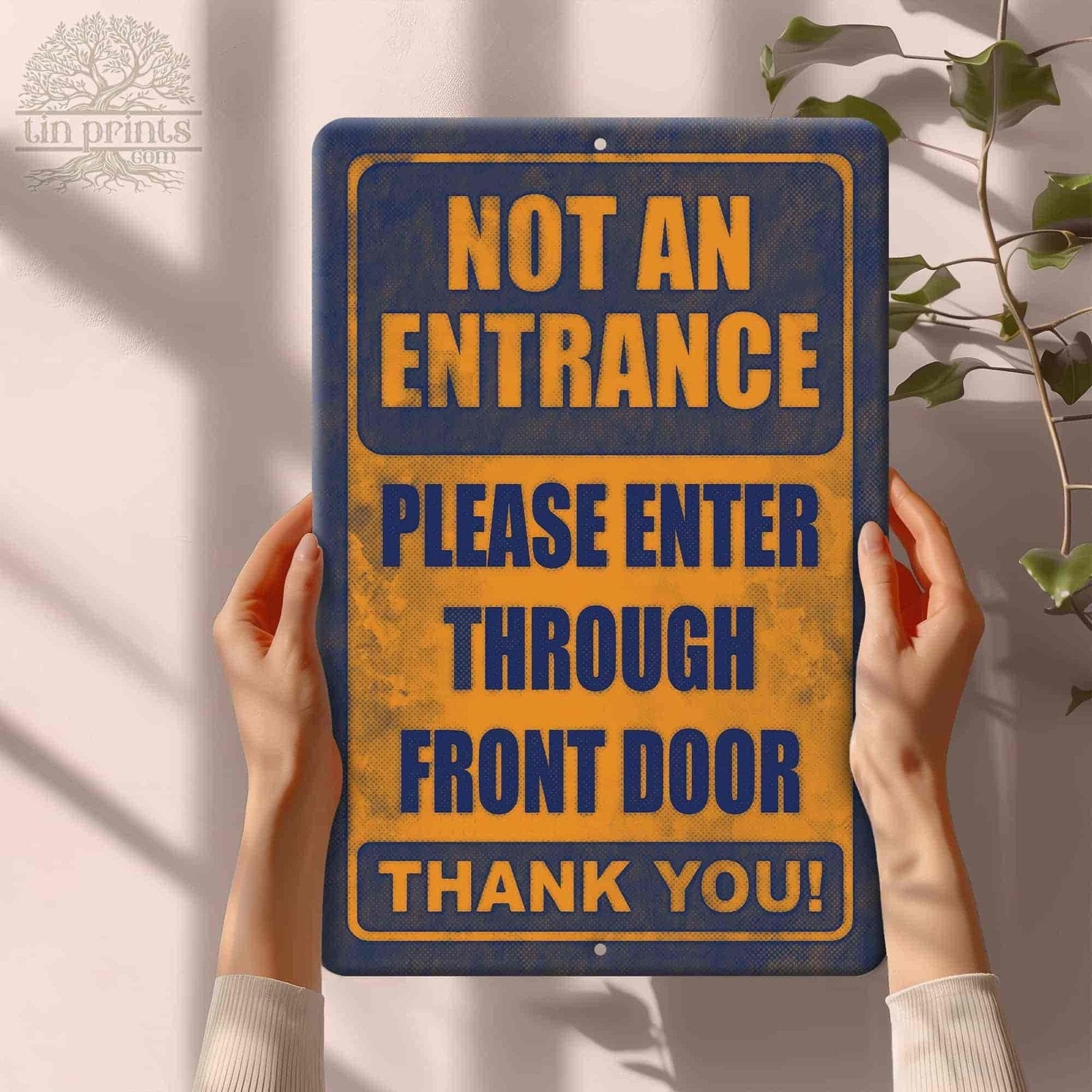 1020.dogs In Yard Do Not Enter Metal Tin Sign, 12x18 in, Indoor/Outdoor Decorative Sign - a4