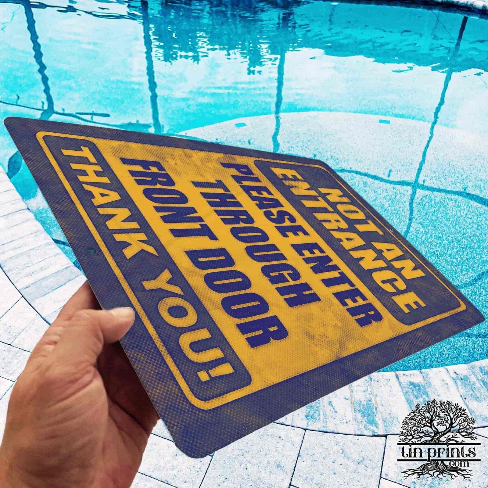 1020.dogs In Yard Do Not Enter Metal Tin Sign, 12x18 in, Indoor/Outdoor Decorative Sign - a4