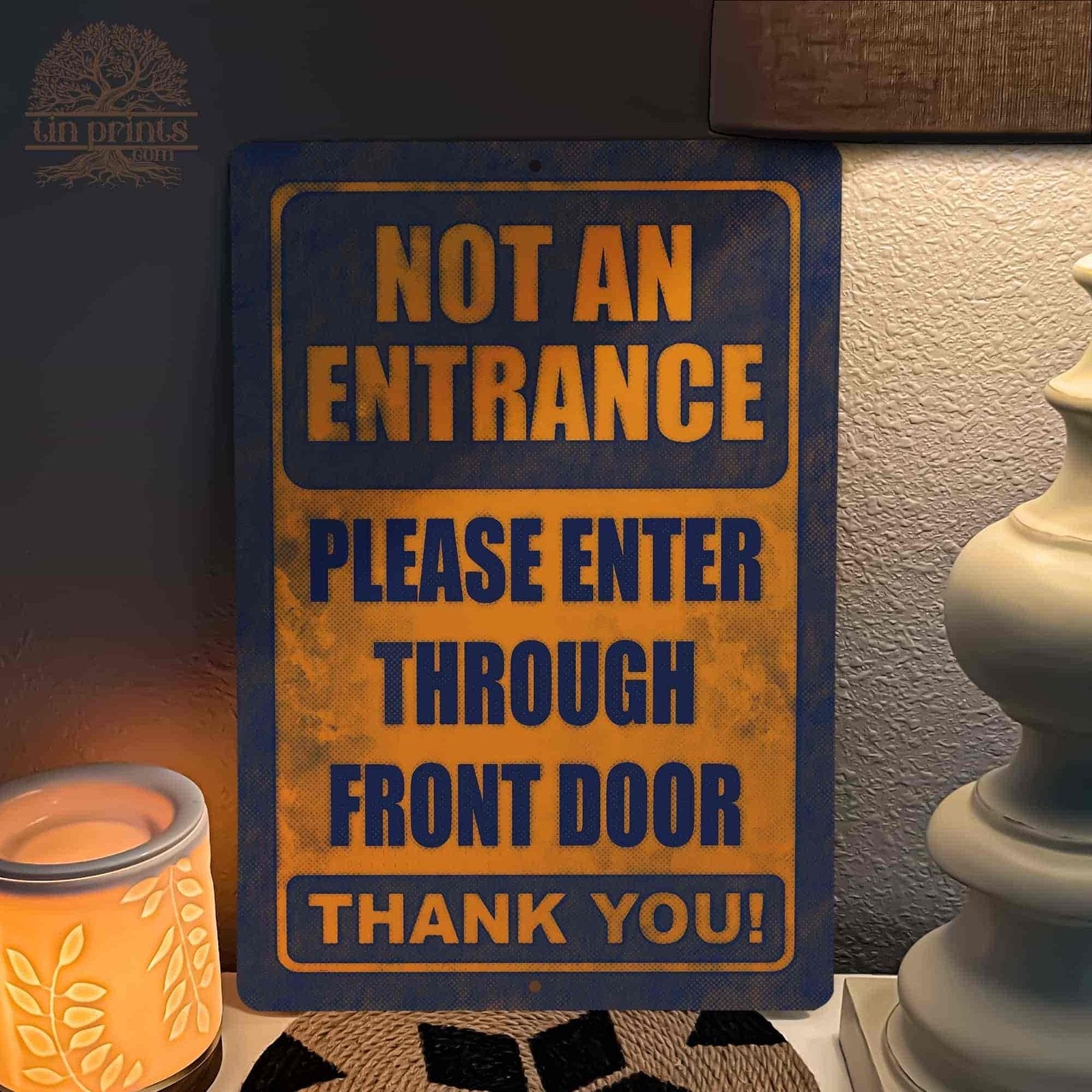 1020.dogs In Yard Do Not Enter Metal Tin Sign, 12x18 in, Indoor/Outdoor Decorative Sign - a4