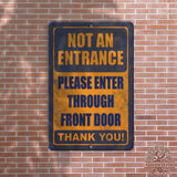 1020.dogs In Yard Do Not Enter Metal Tin Sign, 12x18 in, Indoor/Outdoor Decorative Sign - a4