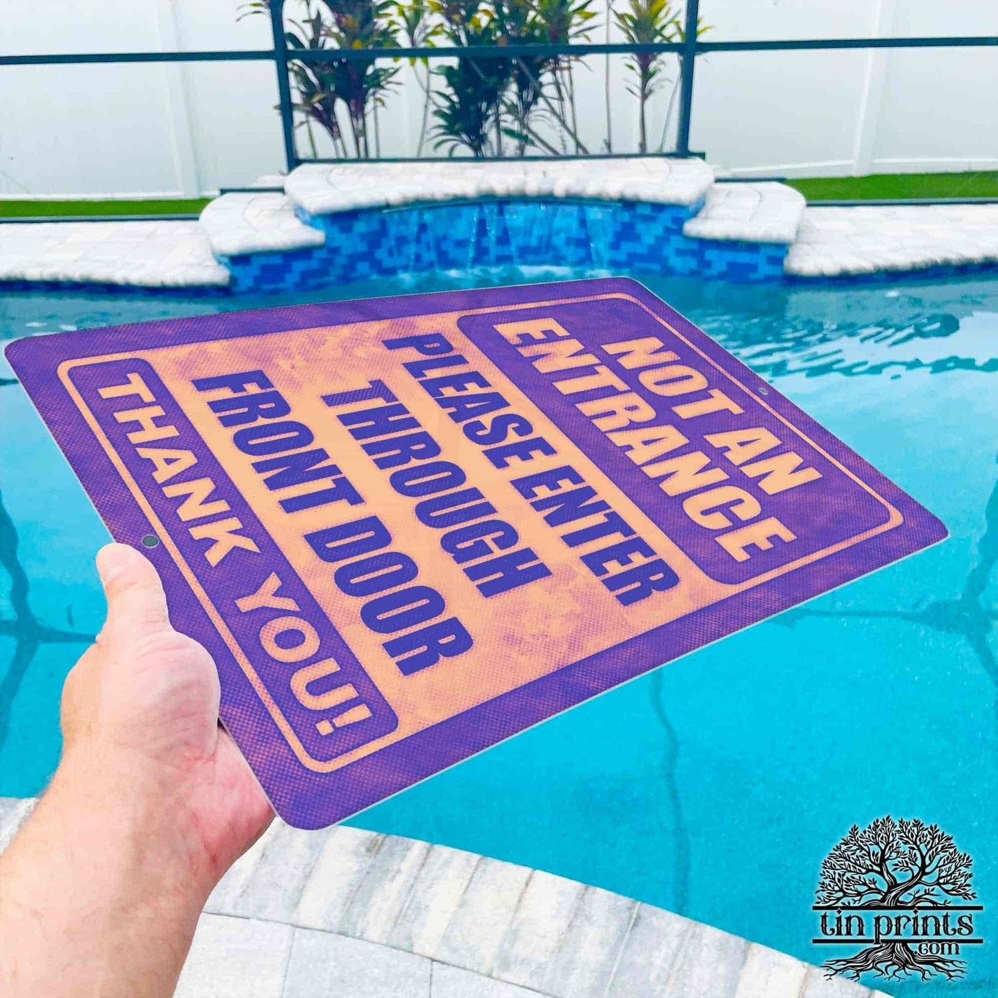 1020.dogs In Yard Do Not Enter Metal Tin Sign, 12x18 in, Indoor/Outdoor Decorative Sign - a4