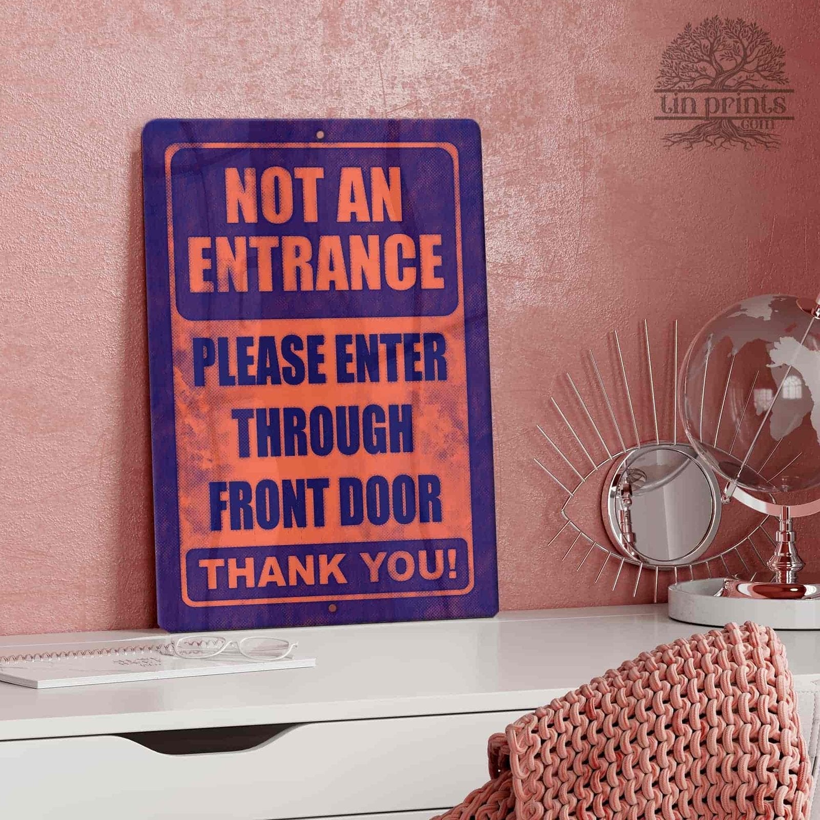 1020.dogs In Yard Do Not Enter Metal Tin Sign, 12x18 in, Indoor/Outdoor Decorative Sign - a4