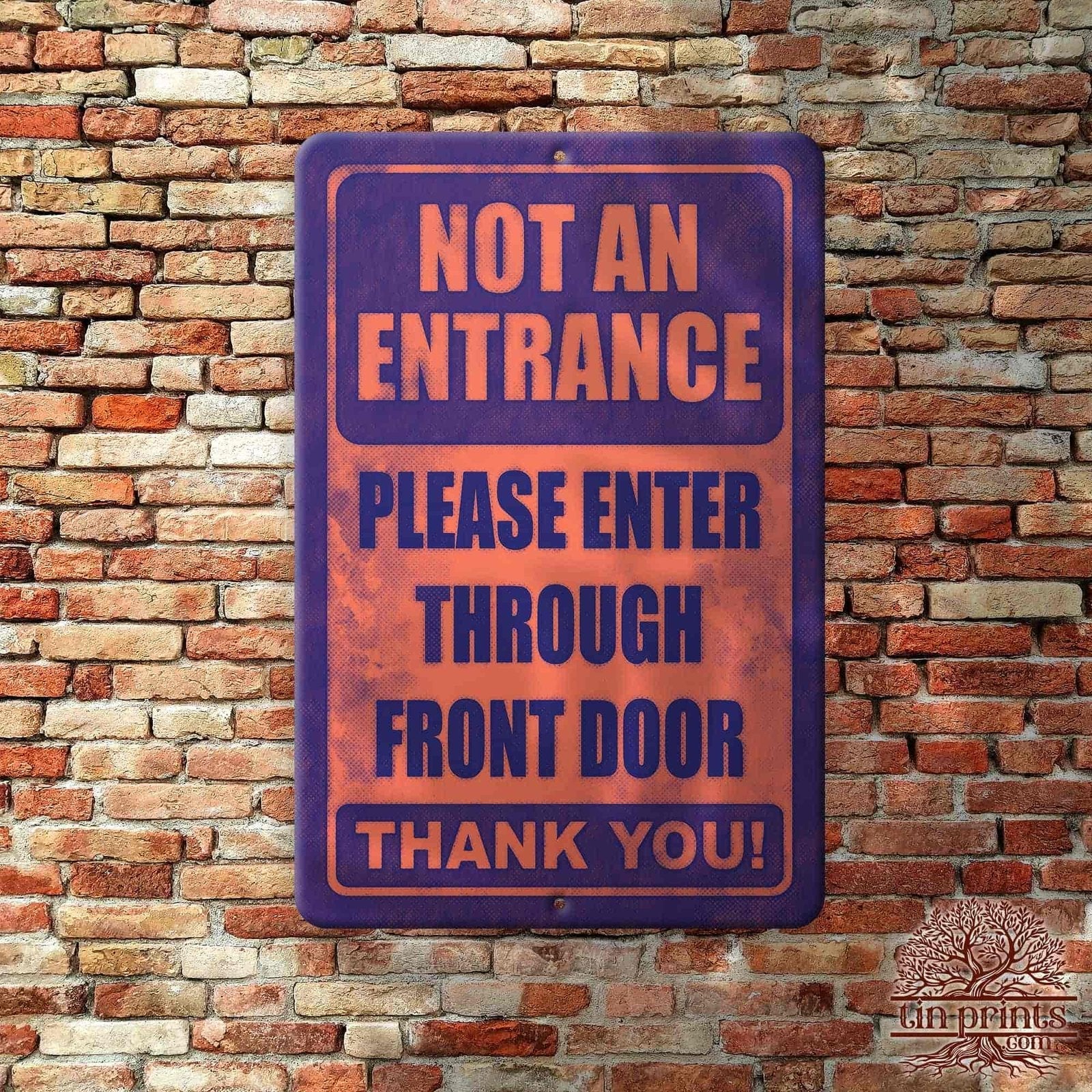 1020.dogs In Yard Do Not Enter Metal Tin Sign, 12x18 in, Indoor/Outdoor Decorative Sign - a4