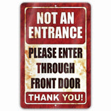 1020.dogs In Yard Do Not Enter Metal Tin Sign, 12x18 in, Indoor/Outdoor Decorative Sign - a4