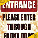 1020.dogs In Yard Do Not Enter Metal Tin Sign, 12x18 in, Indoor/Outdoor Decorative Sign - a4