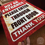 1020.dogs In Yard Do Not Enter Metal Tin Sign, 12x18 in, Indoor/Outdoor Decorative Sign - a4