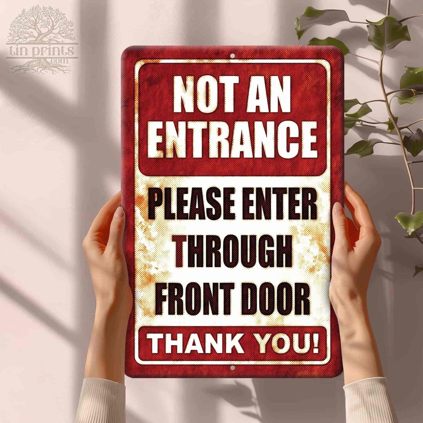 1020.dogs In Yard Do Not Enter Metal Tin Sign, 12x18 in, Indoor/Outdoor Decorative Sign - a4