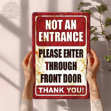 1020.dogs In Yard Do Not Enter Metal Tin Sign, 12x18 in, Indoor/Outdoor Decorative Sign - a4