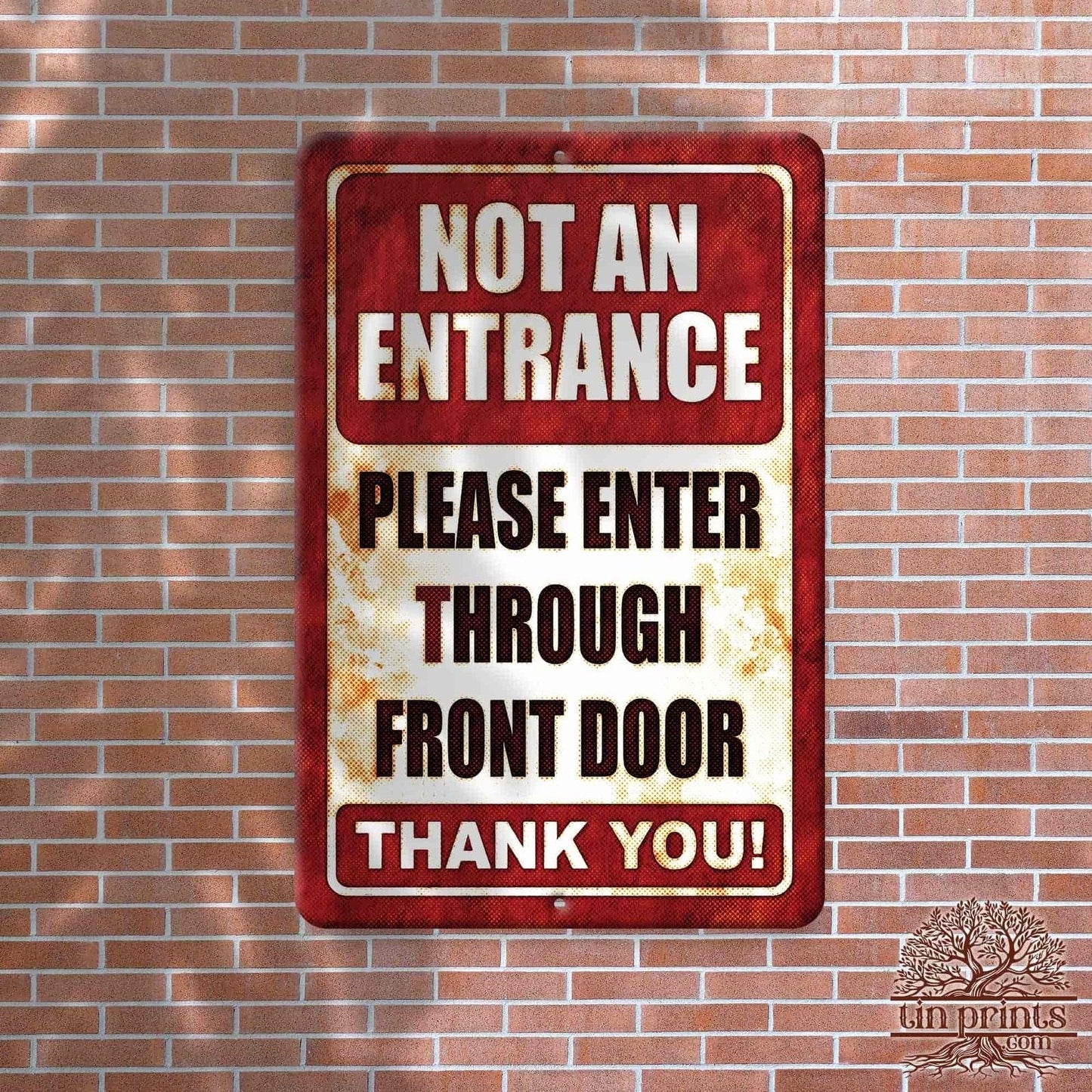 1020.dogs In Yard Do Not Enter Metal Tin Sign, 12x18 in, Indoor/Outdoor Decorative Sign - a4