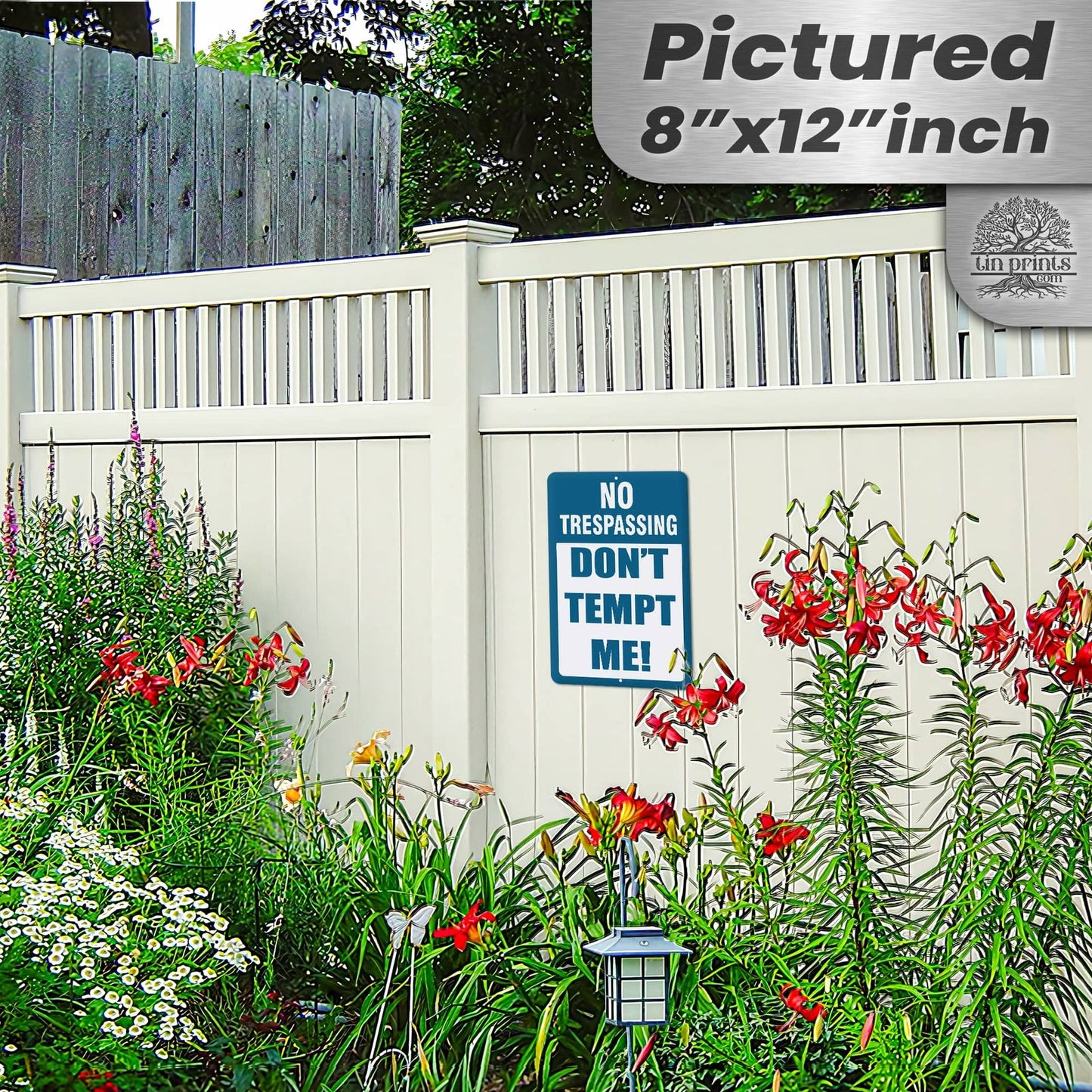 1024.dogs In Yard Do Not Enter Metal Tin Sign, 12x18 in, Indoor/Outdoor Decorative Sign - a4
