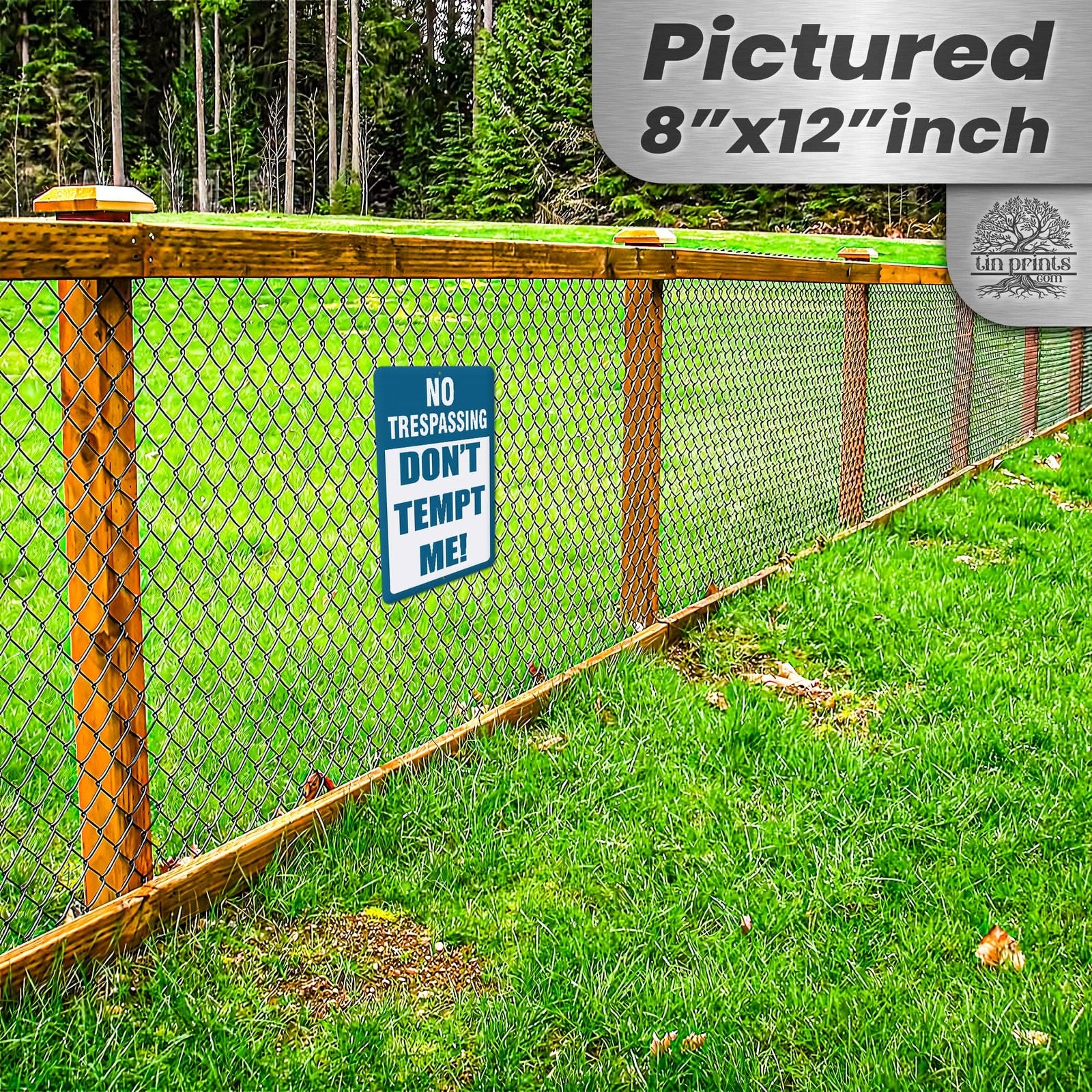 1024.dogs In Yard Do Not Enter Metal Tin Sign, 12x18 in, Indoor/Outdoor Decorative Sign - a4