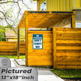 No Trespassing: Do Not Tempt Me Sign, Tin Metal 12x18, Rustproof Indoor/Outdoor