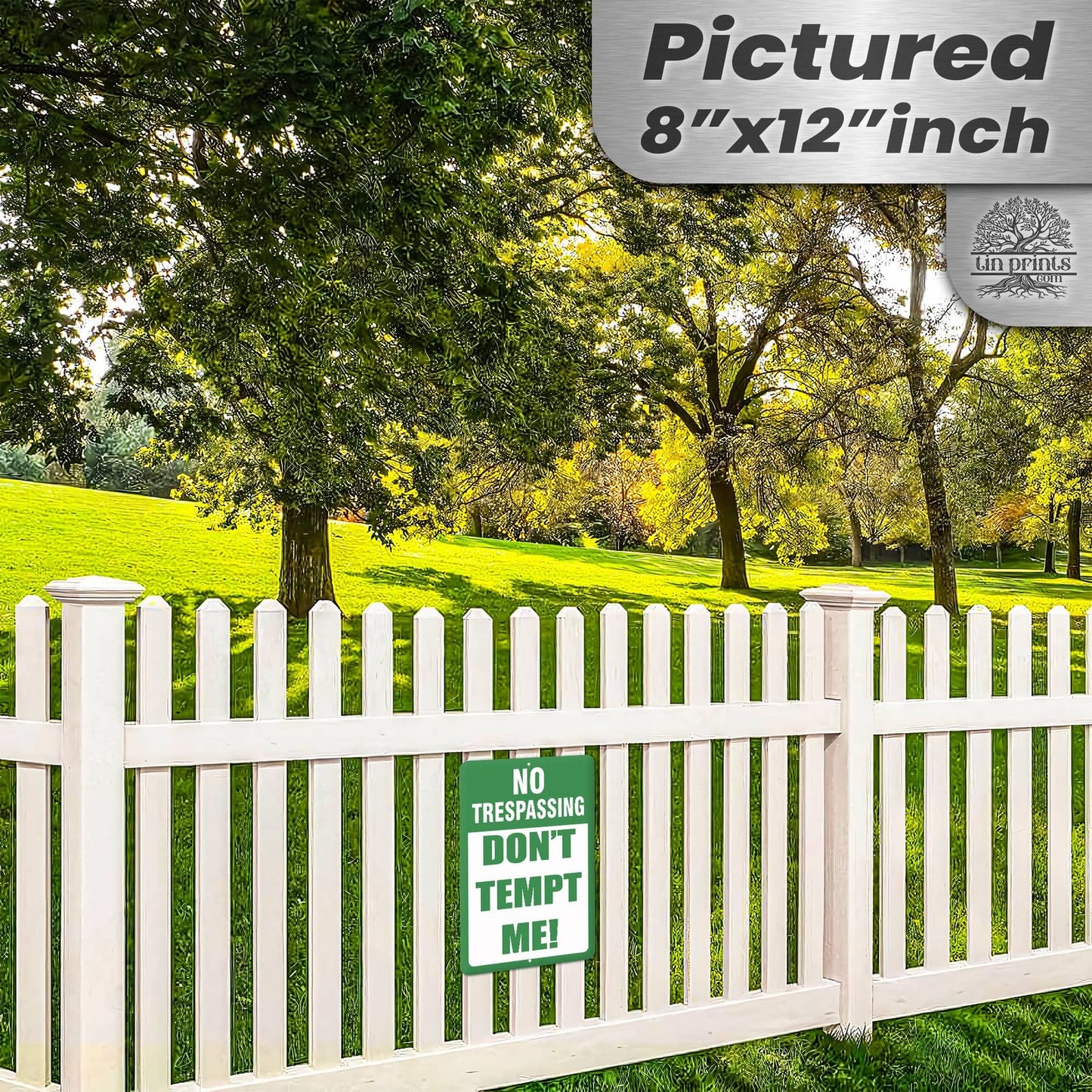 1024.dogs In Yard Do Not Enter Metal Tin Sign, 12x18 in, Indoor/Outdoor Decorative Sign - a4