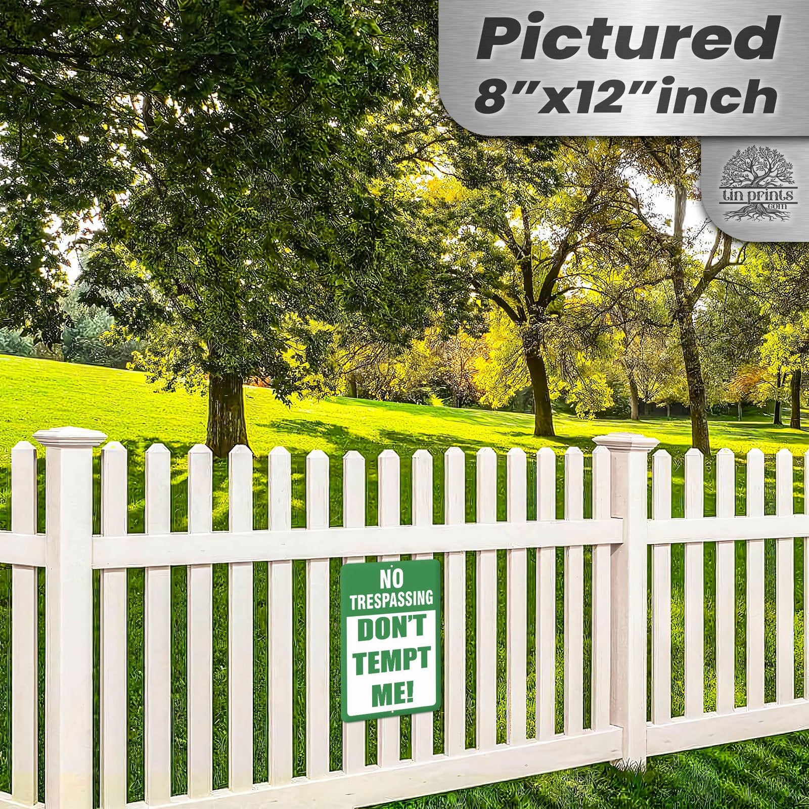 1024.dogs In Yard Do Not Enter Metal Tin Sign, 12x18 in, Indoor/Outdoor Decorative Sign - a4
