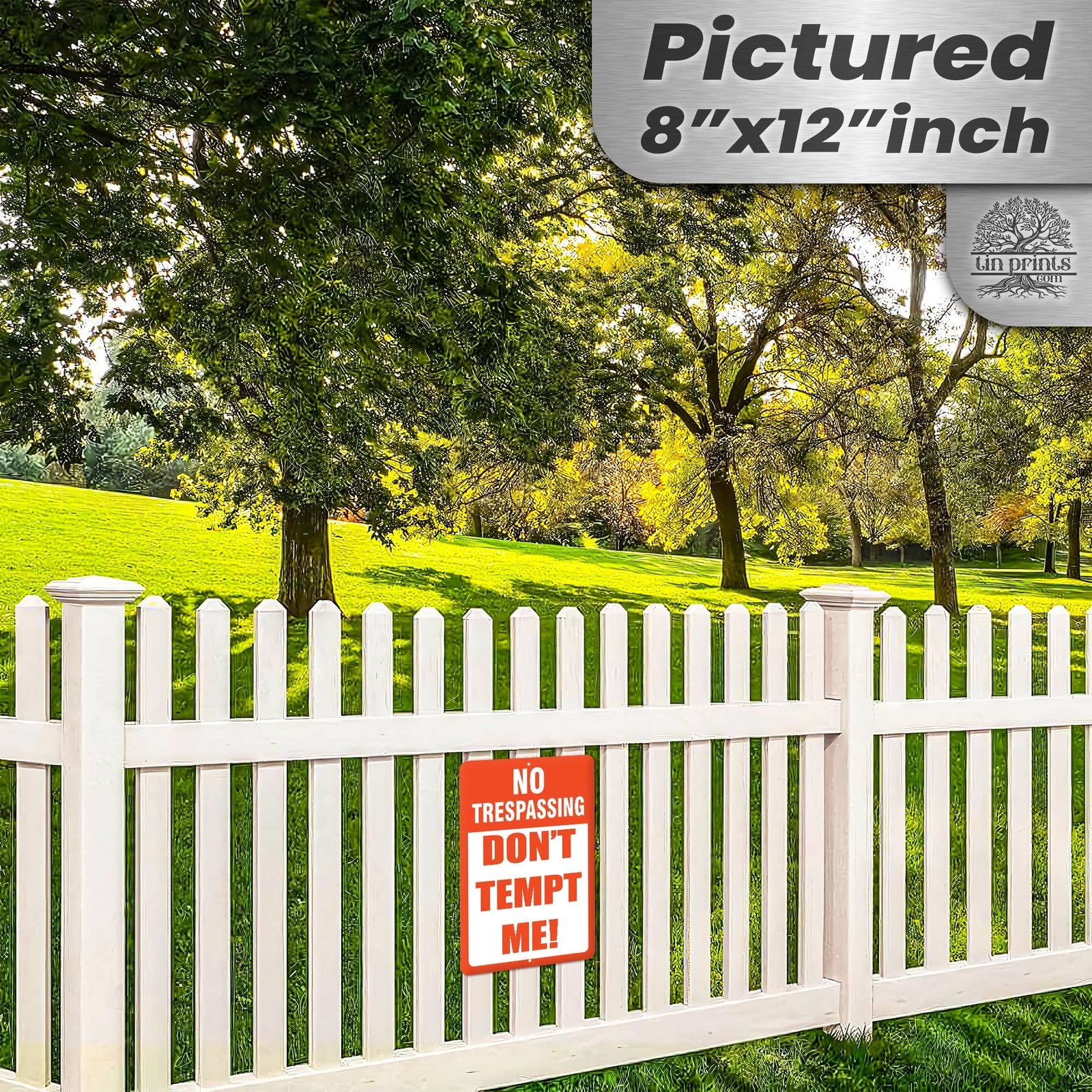 1024.dogs In Yard Do Not Enter Metal Tin Sign, 12x18 in, Indoor/Outdoor Decorative Sign - a4