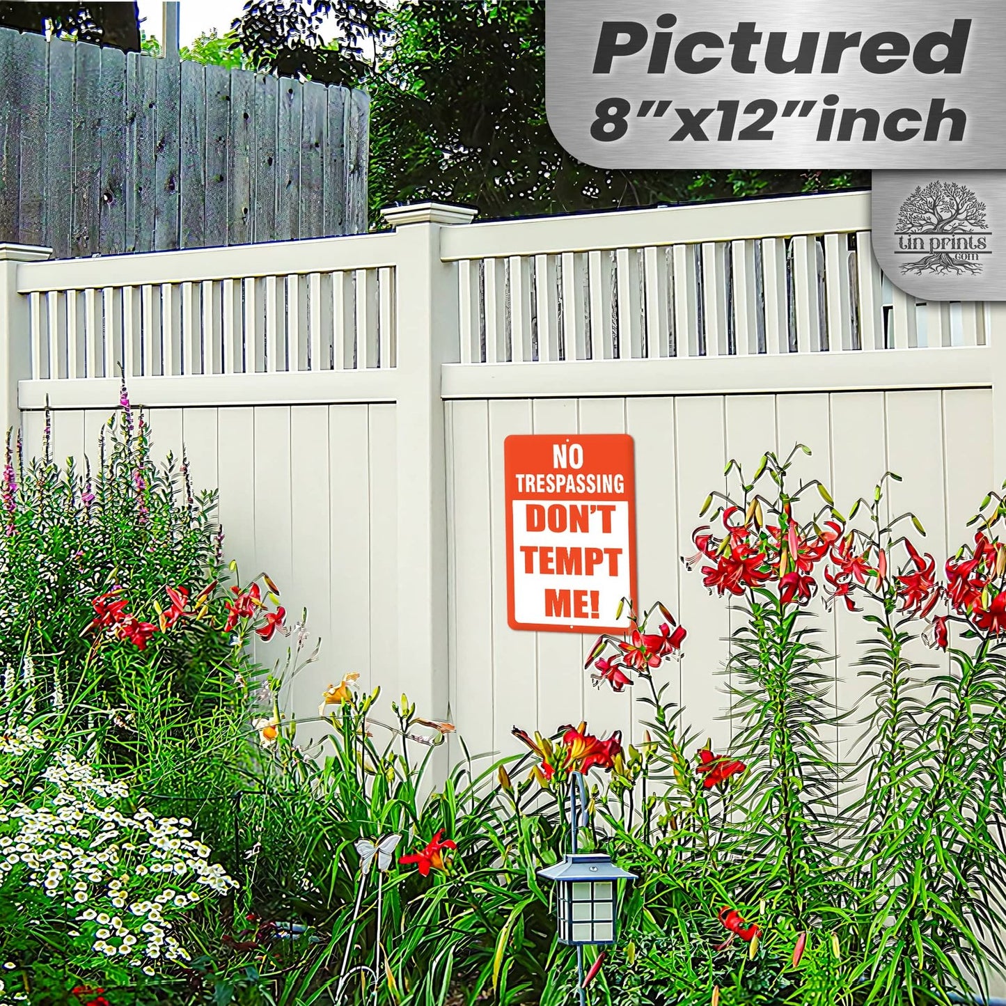 1024.dogs In Yard Do Not Enter Metal Tin Sign, 12x18 in, Indoor/Outdoor Decorative Sign - a4