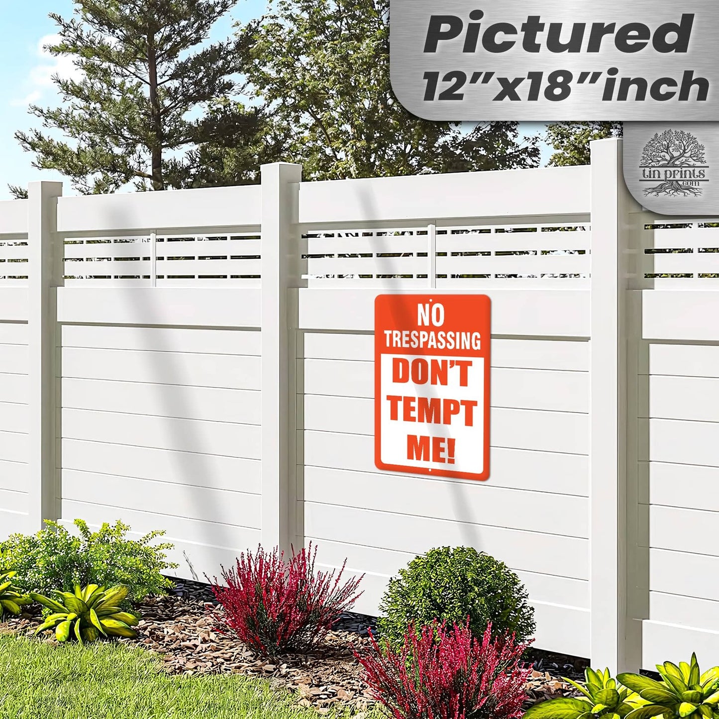 1024.dogs In Yard Do Not Enter Metal Tin Sign, 12x18 in, Indoor/Outdoor Decorative Sign - a4
