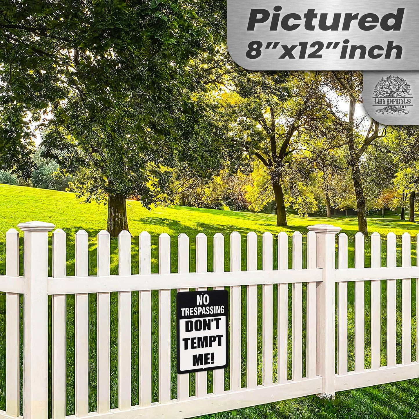 1024.dogs In Yard Do Not Enter Metal Tin Sign, 12x18 in, Indoor/Outdoor Decorative Sign - a4