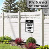 No Trespassing: Do Not Tempt Me Sign, Tin Metal 12x18, Rustproof Indoor/Outdoor