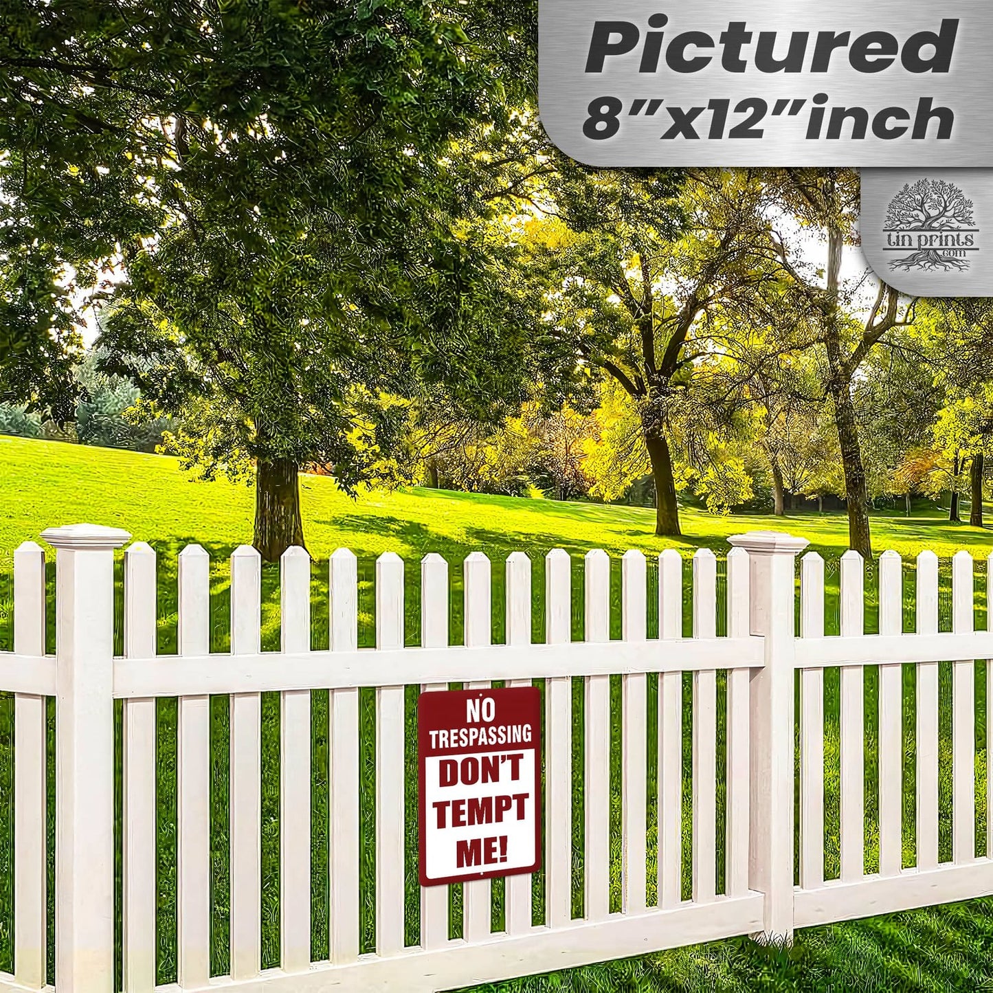 1024.dogs In Yard Do Not Enter Metal Tin Sign, 12x18 in, Indoor/Outdoor Decorative Sign - a4