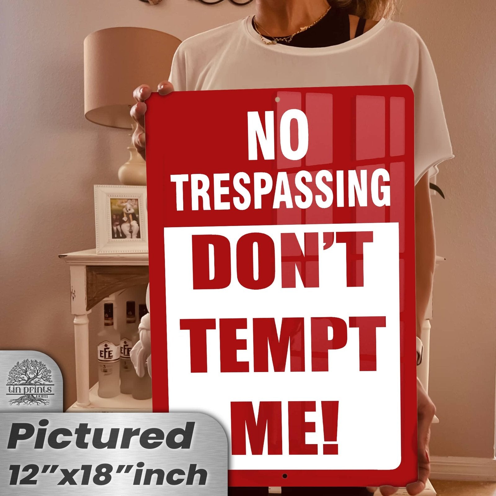 1024.dogs In Yard Do Not Enter Metal Tin Sign, 12x18 in, Indoor/Outdoor Decorative Sign - a4