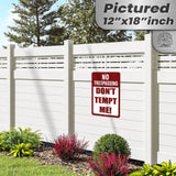 No Trespassing: Do Not Tempt Me Sign, Tin Metal 12x18, Rustproof Indoor/Outdoor