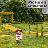 No Trespassing: Do Not Tempt Me Sign, Tin Metal 12x18, Rustproof Indoor/Outdoor