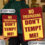 1024.dogs In Yard Do Not Enter Metal Tin Sign, 12x18 in, Indoor/Outdoor Decorative Sign - a4