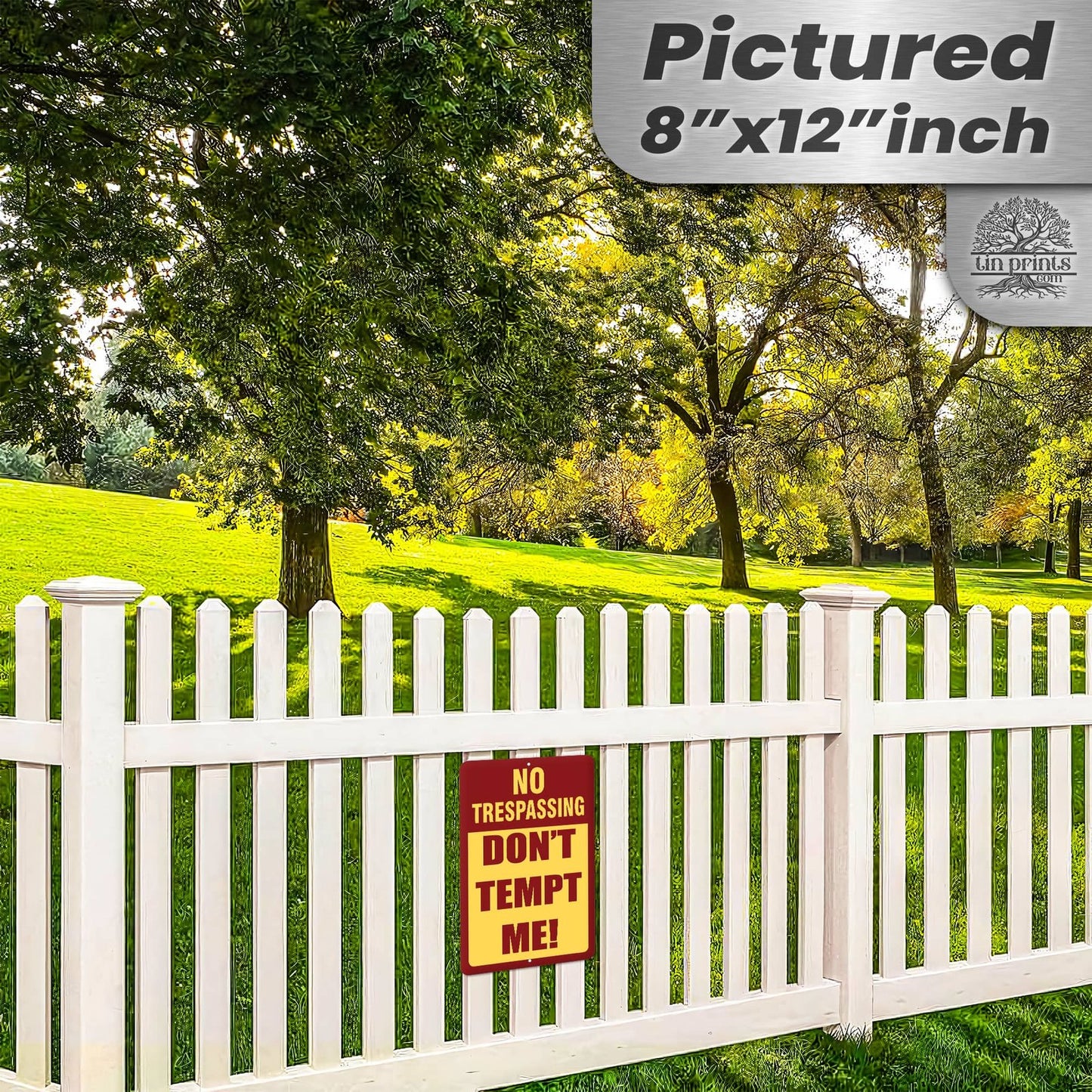 1024.dogs In Yard Do Not Enter Metal Tin Sign, 12x18 in, Indoor/Outdoor Decorative Sign - a4