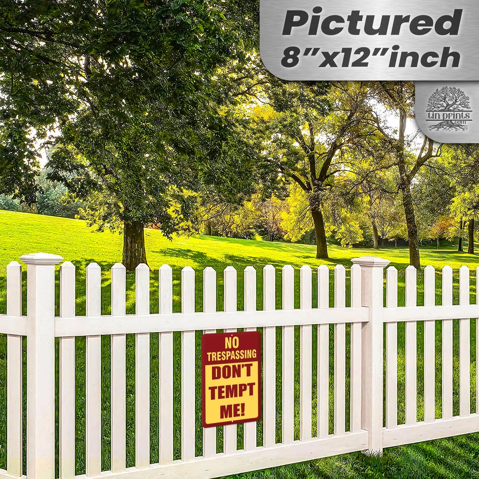 1024.dogs In Yard Do Not Enter Metal Tin Sign, 12x18 in, Indoor/Outdoor Decorative Sign - a4