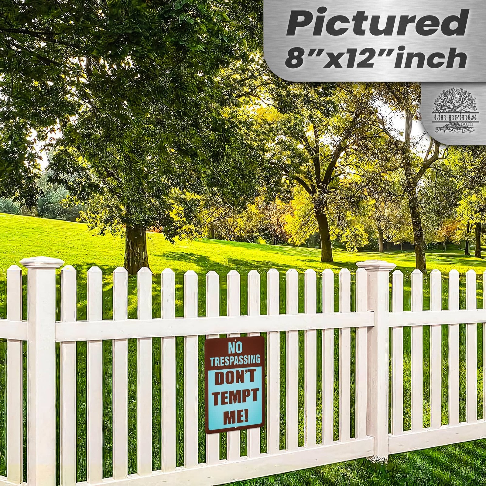 1024.dogs In Yard Do Not Enter Metal Tin Sign, 12x18 in, Indoor/Outdoor Decorative Sign - a4