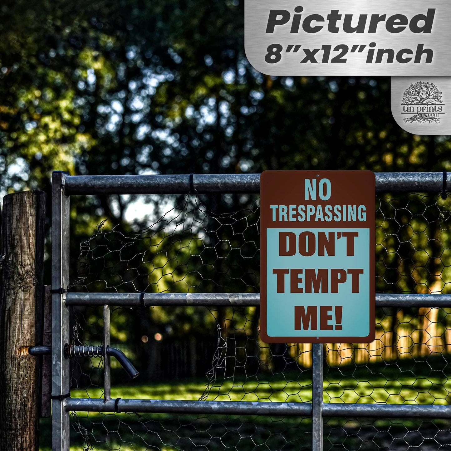 1024.dogs In Yard Do Not Enter Metal Tin Sign, 12x18 in, Indoor/Outdoor Decorative Sign - a4