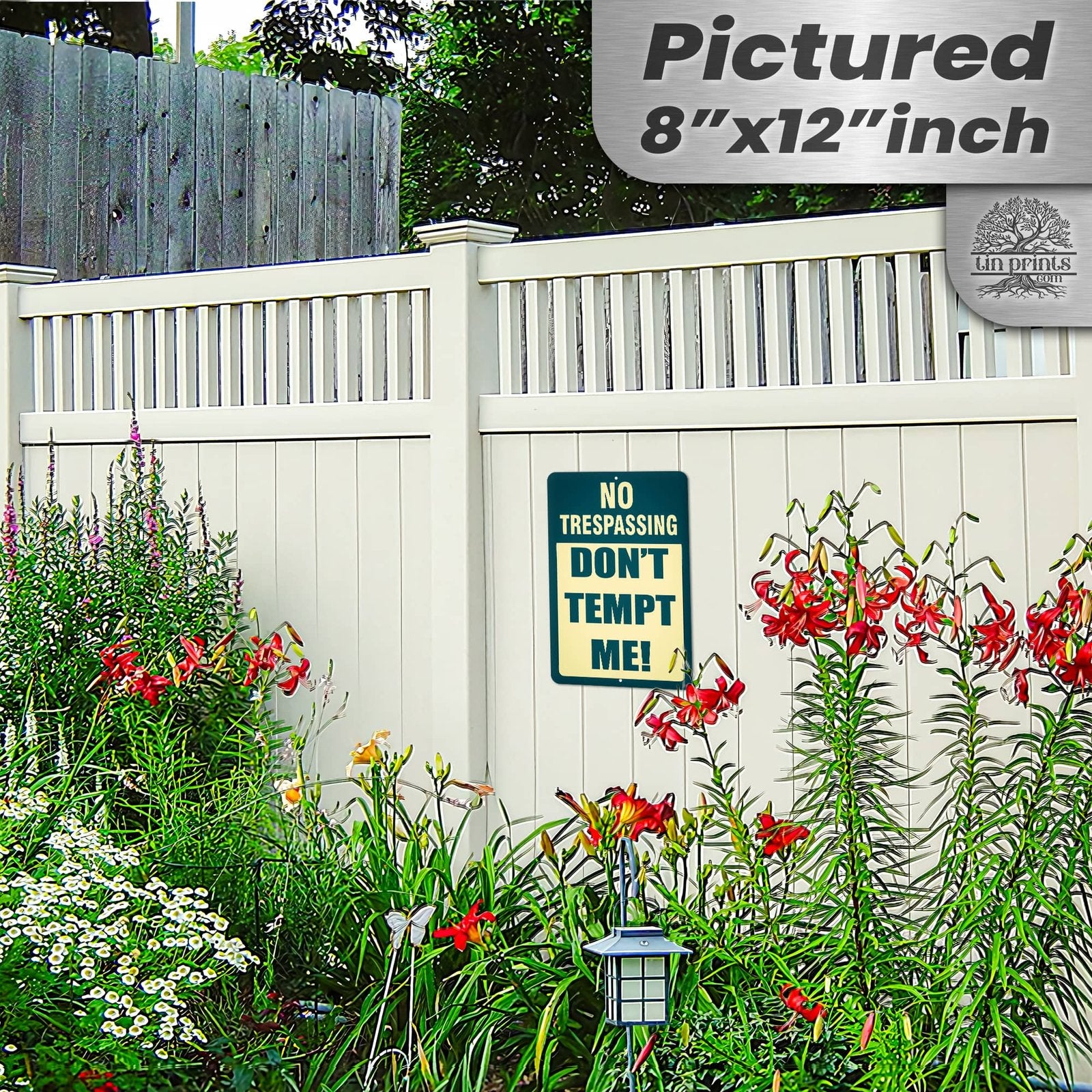 1024.dogs In Yard Do Not Enter Metal Tin Sign, 12x18 in, Indoor/Outdoor Decorative Sign - a4