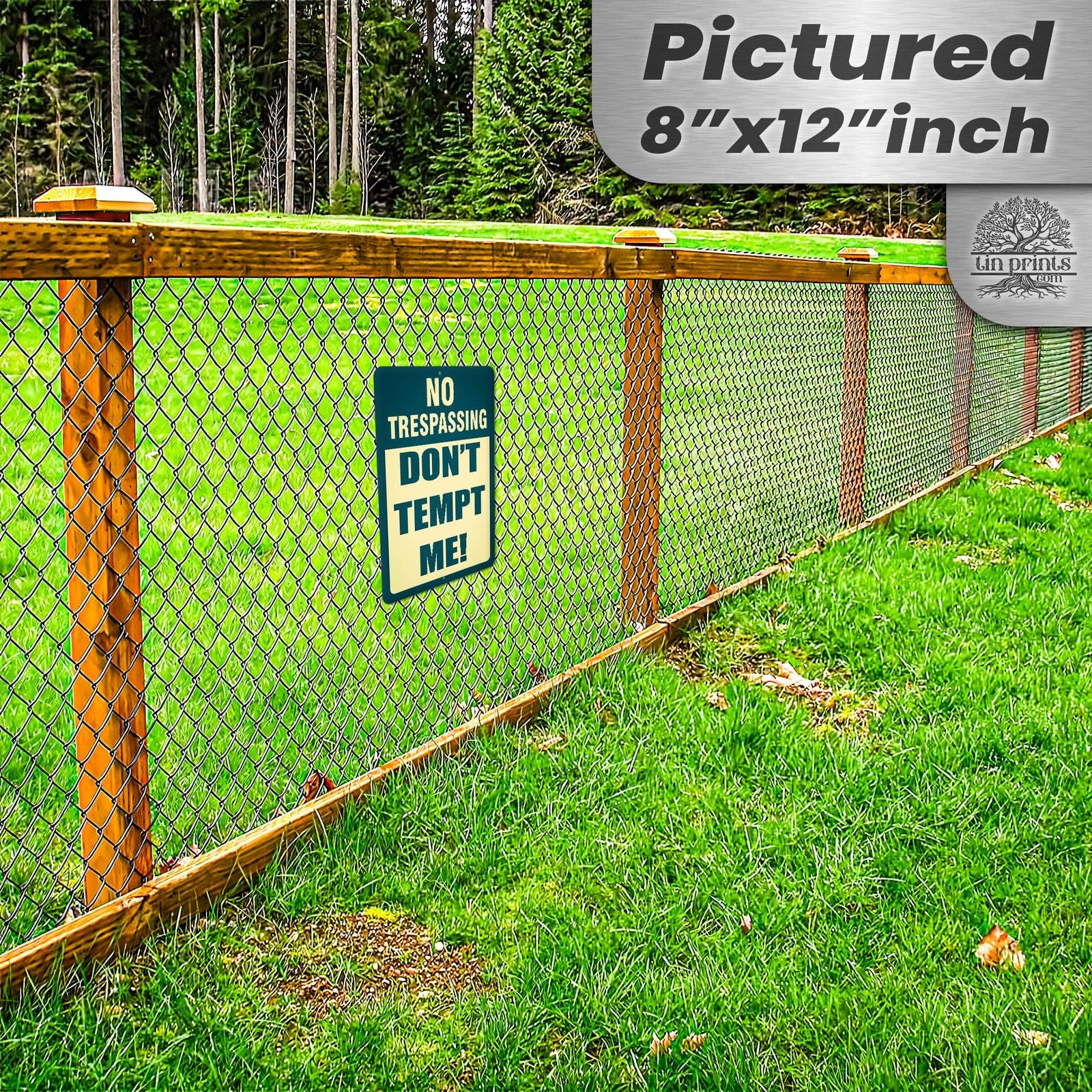 1024.dogs In Yard Do Not Enter Metal Tin Sign, 12x18 in, Indoor/Outdoor Decorative Sign - a4