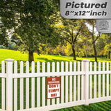 No Trespassing: Do Not Tempt Me Sign, Tin Metal 12x18, Rustproof Indoor/Outdoor