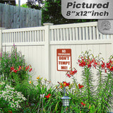 No Trespassing: Do Not Tempt Me Sign, Tin Metal 12x18, Rustproof Indoor/Outdoor