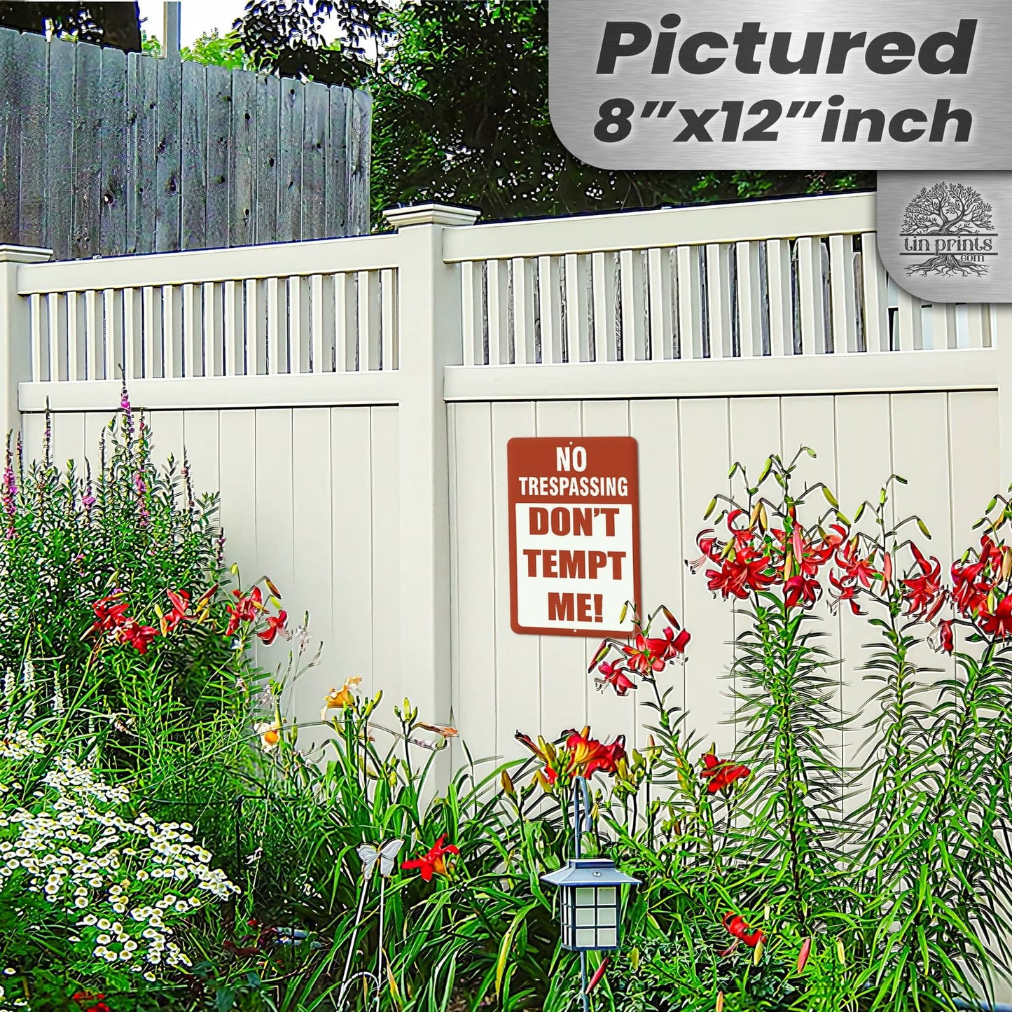1024.dogs In Yard Do Not Enter Metal Tin Sign, 12x18 in, Indoor/Outdoor Decorative Sign - a4