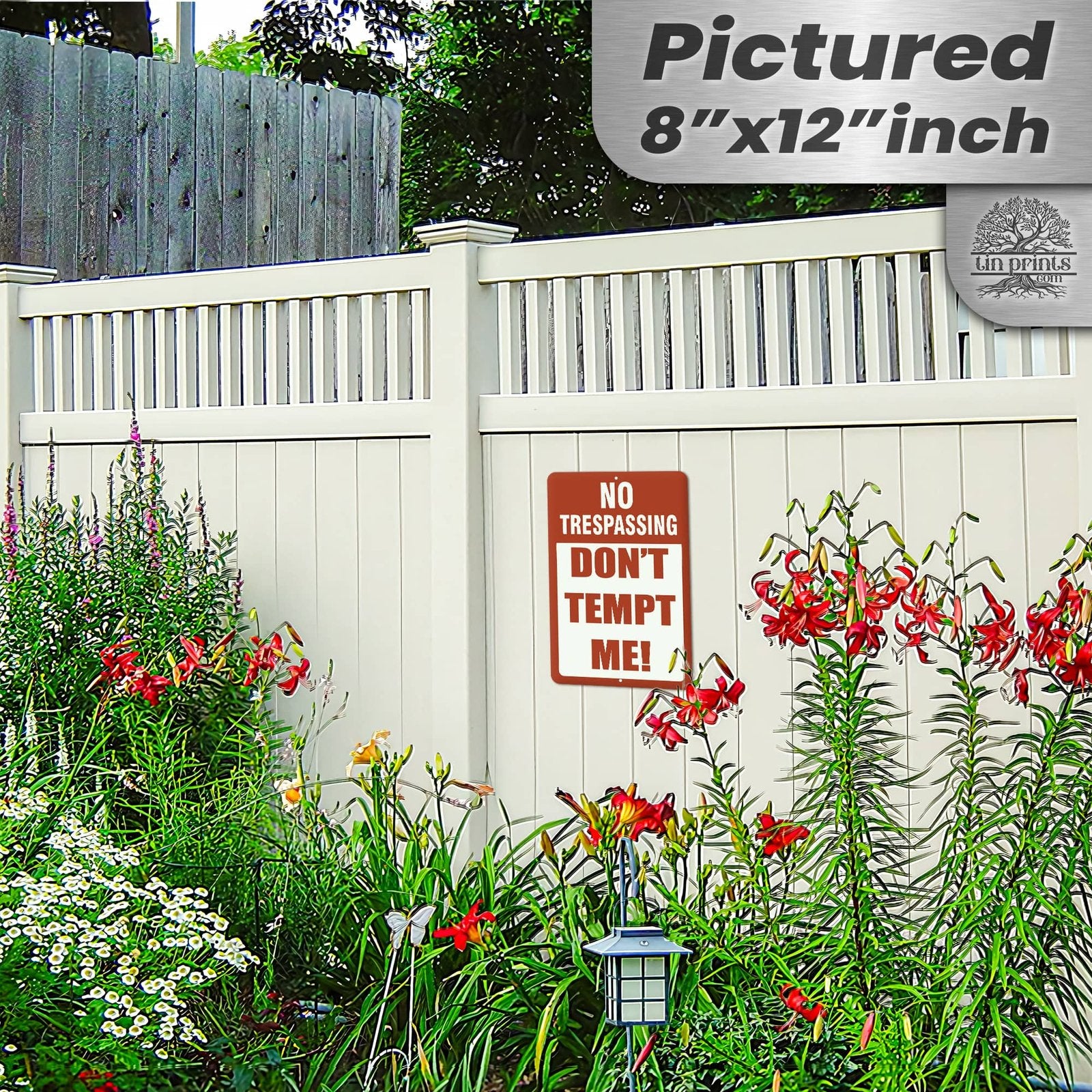 1024.dogs In Yard Do Not Enter Metal Tin Sign, 12x18 in, Indoor/Outdoor Decorative Sign - a4