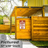 No Trespassing: Do Not Tempt Me Sign, Tin Metal 12x18, Rustproof Indoor/Outdoor