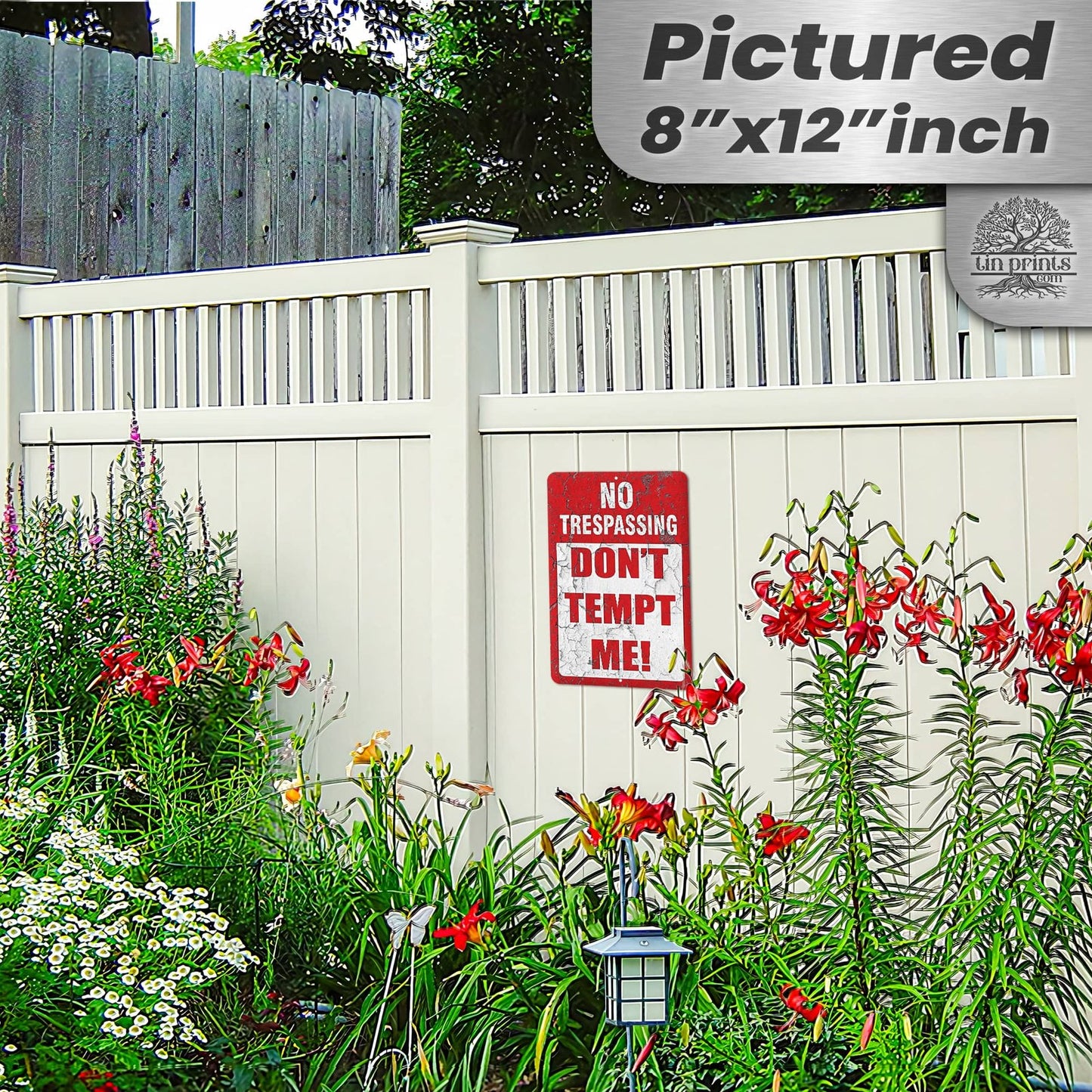 1024.dogs In Yard Do Not Enter Metal Tin Sign, 12x18 in, Indoor/Outdoor Decorative Sign - a4
