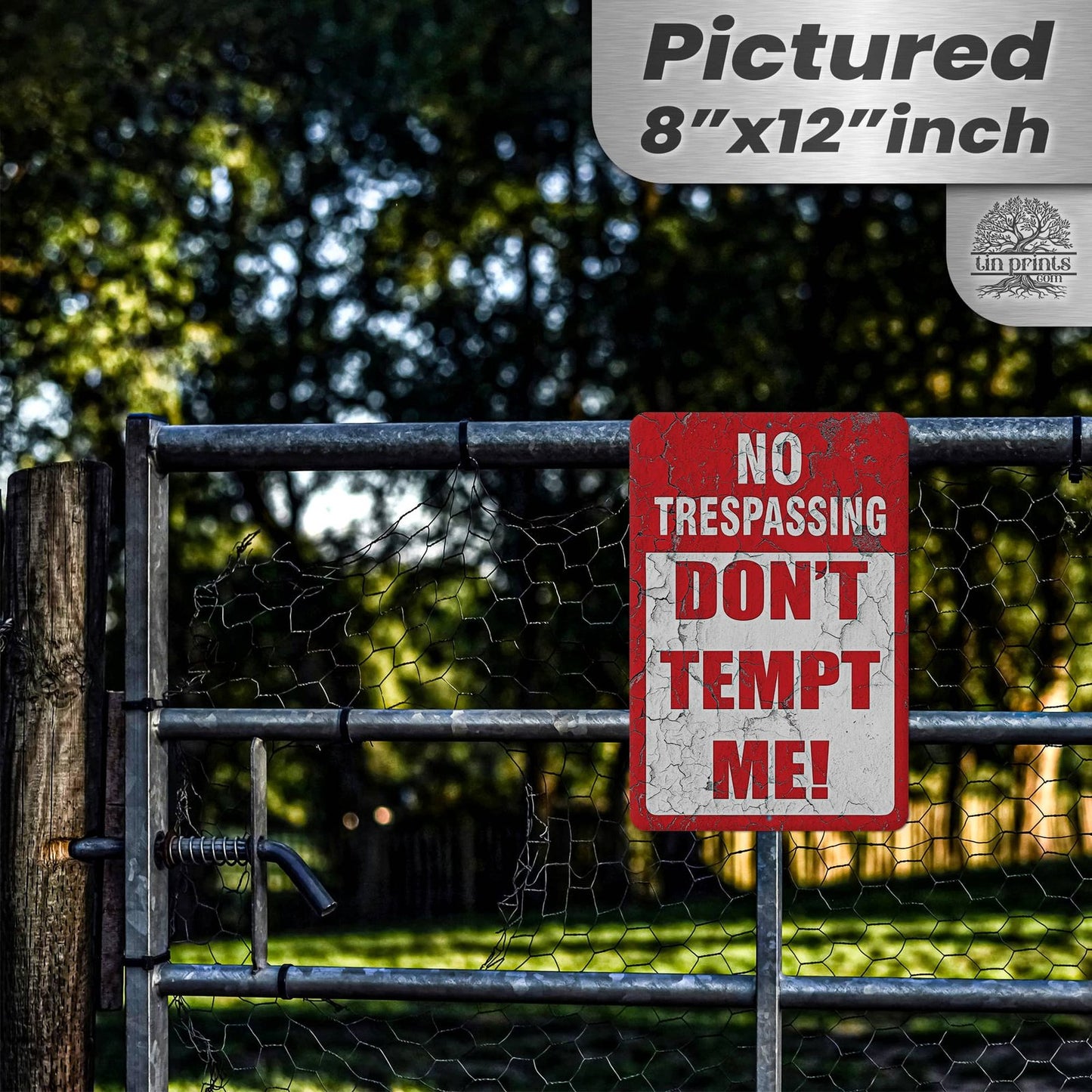 1024.dogs In Yard Do Not Enter Metal Tin Sign, 12x18 in, Indoor/Outdoor Decorative Sign - a4