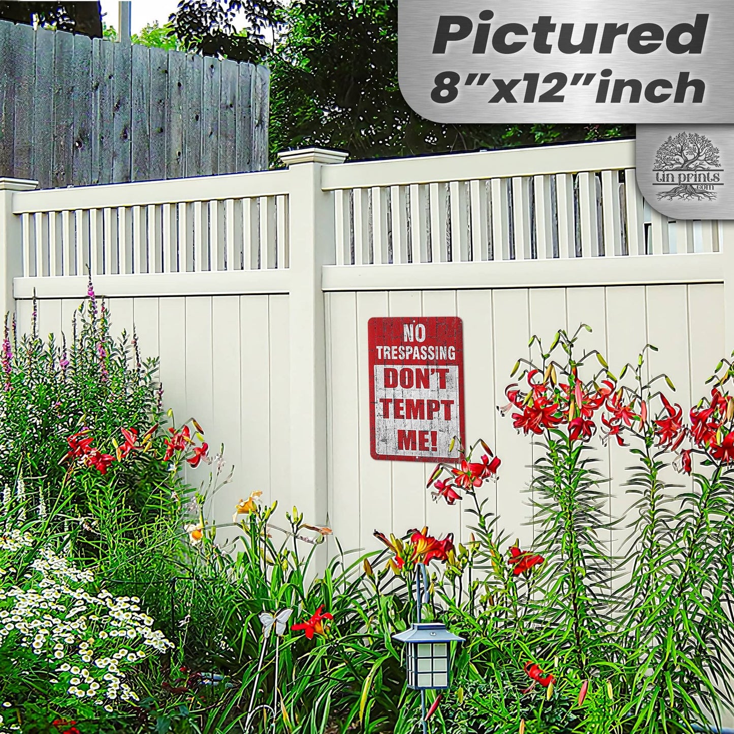 1024.dogs In Yard Do Not Enter Metal Tin Sign, 12x18 in, Indoor/Outdoor Decorative Sign - a4