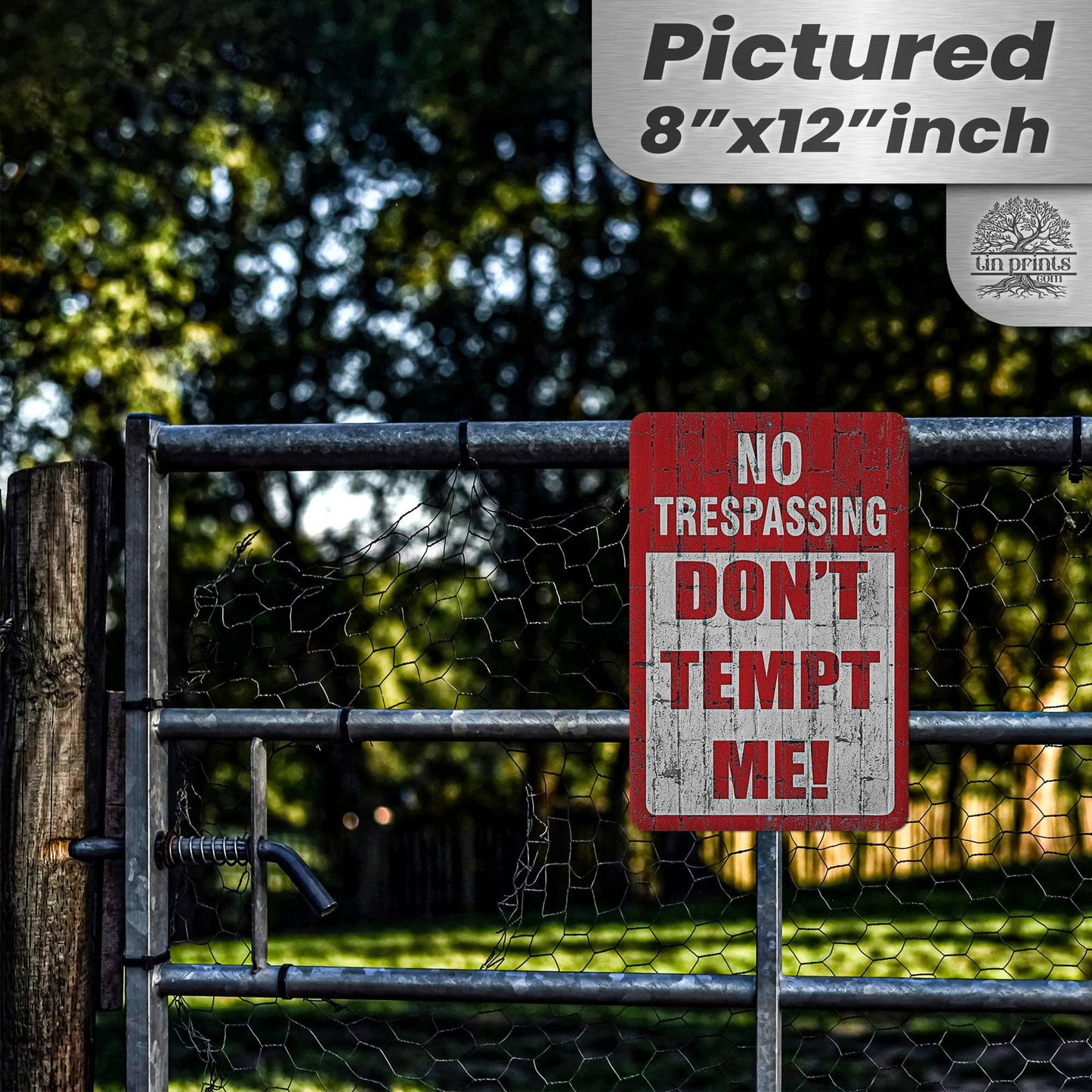 1024.dogs In Yard Do Not Enter Metal Tin Sign, 12x18 in, Indoor/Outdoor Decorative Sign - a4