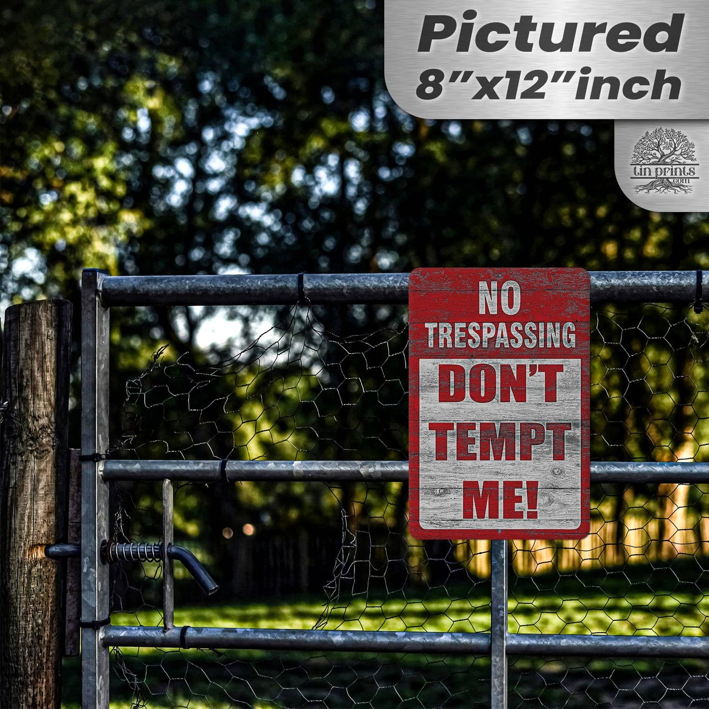 1024.dogs In Yard Do Not Enter Metal Tin Sign, 12x18 in, Indoor/Outdoor Decorative Sign - a4