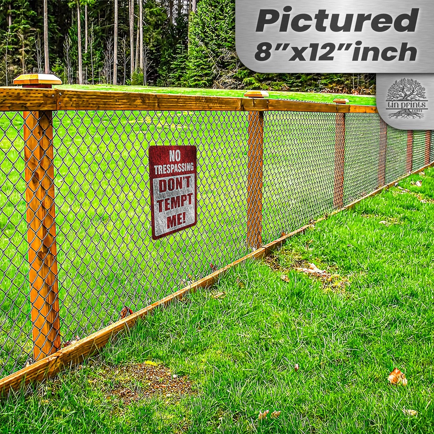 1024.dogs In Yard Do Not Enter Metal Tin Sign, 12x18 in, Indoor/Outdoor Decorative Sign - a4
