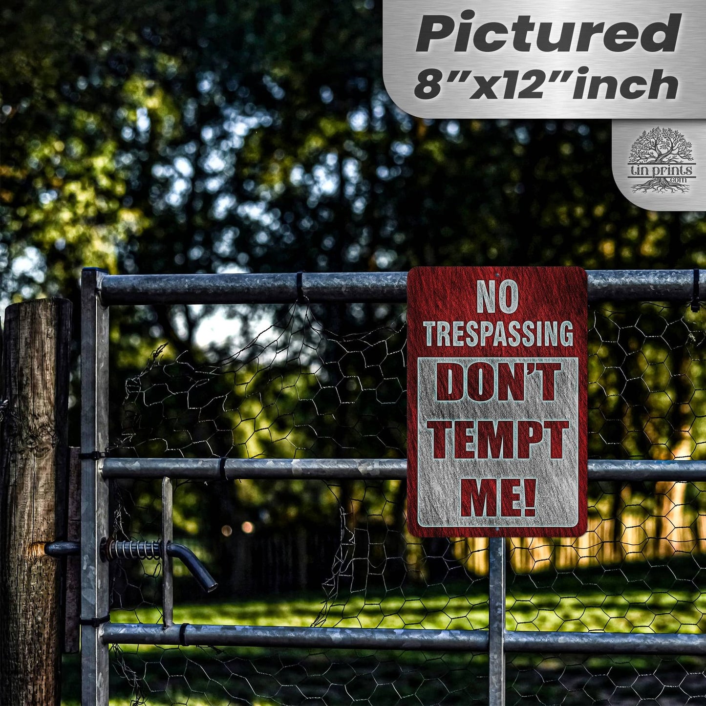 1024.dogs In Yard Do Not Enter Metal Tin Sign, 12x18 in, Indoor/Outdoor Decorative Sign - a4