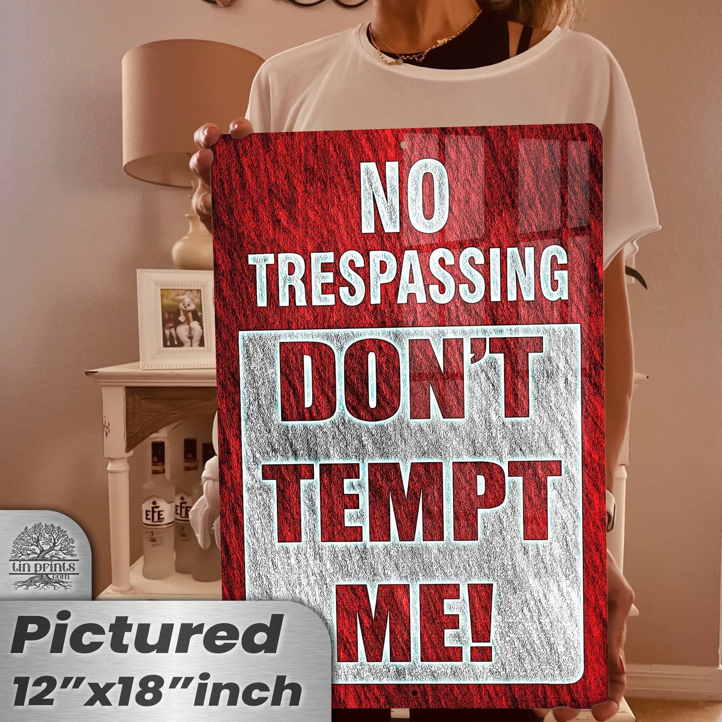 1024.dogs In Yard Do Not Enter Metal Tin Sign, 12x18 in, Indoor/Outdoor Decorative Sign - a4