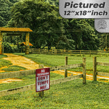 No Trespassing: Do Not Tempt Me Sign, Tin Metal 12x18, Rustproof Indoor/Outdoor