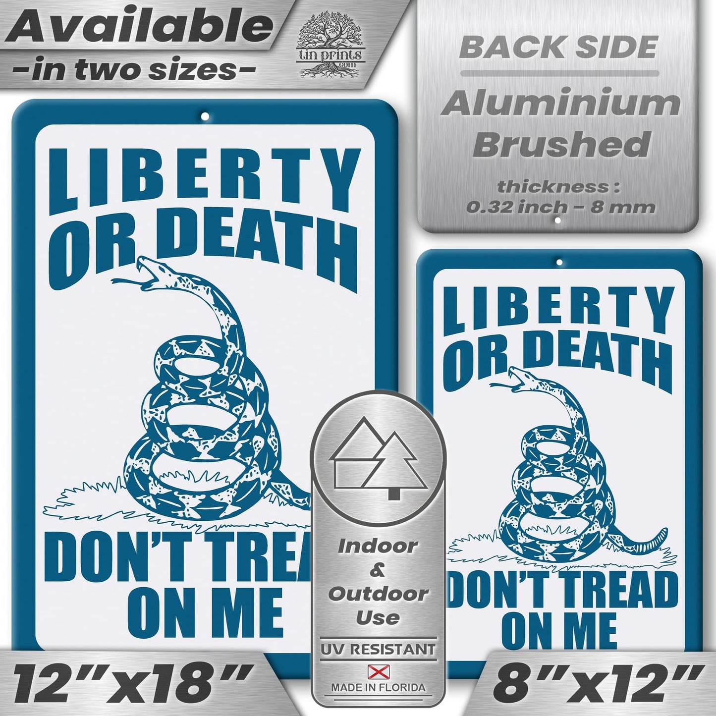 Do Not Tread On Me - Liberty or Death Metal Sign 18