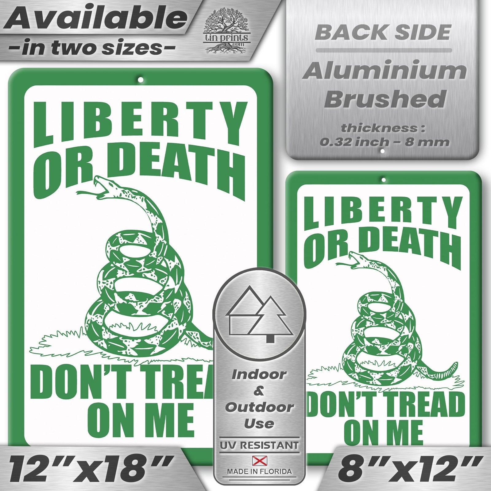Do Not Tread On Me - Liberty or Death Metal Sign 34